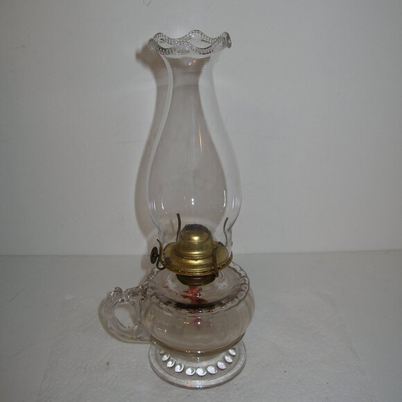 Antique Vintage Eagle Clear Kerosene Oil Lamp 12"T Great Condition!! D - Picture 1 of 4
